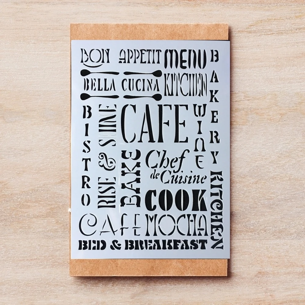 4 шт./лот A4 кафе кофе бар слова сделай сам слои трафареты живопись Скрапбукинг