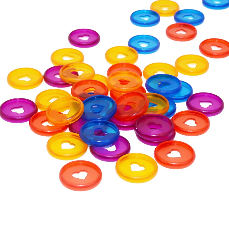 

100pcs 28mm Heart Notebook Mushroom Hole Button Plastic Loose-leaf Coil 360Degree Foldable Disc DIY Binder Notebook Binding Ring