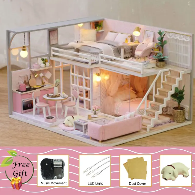 L25C Кукольный домик Cutebee миниатюрная мебель кукольный домик Сделай Сам миниатюрные домики комната коробка театральные игрушки для детей Каса DIY кукольный домик B - Цвет: L25C