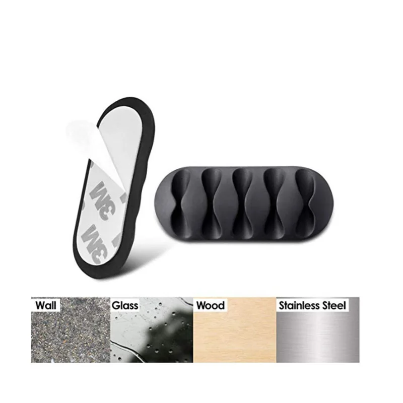 Органайзер для кабелей силиконовый держатель намотки кабеля USB настольные