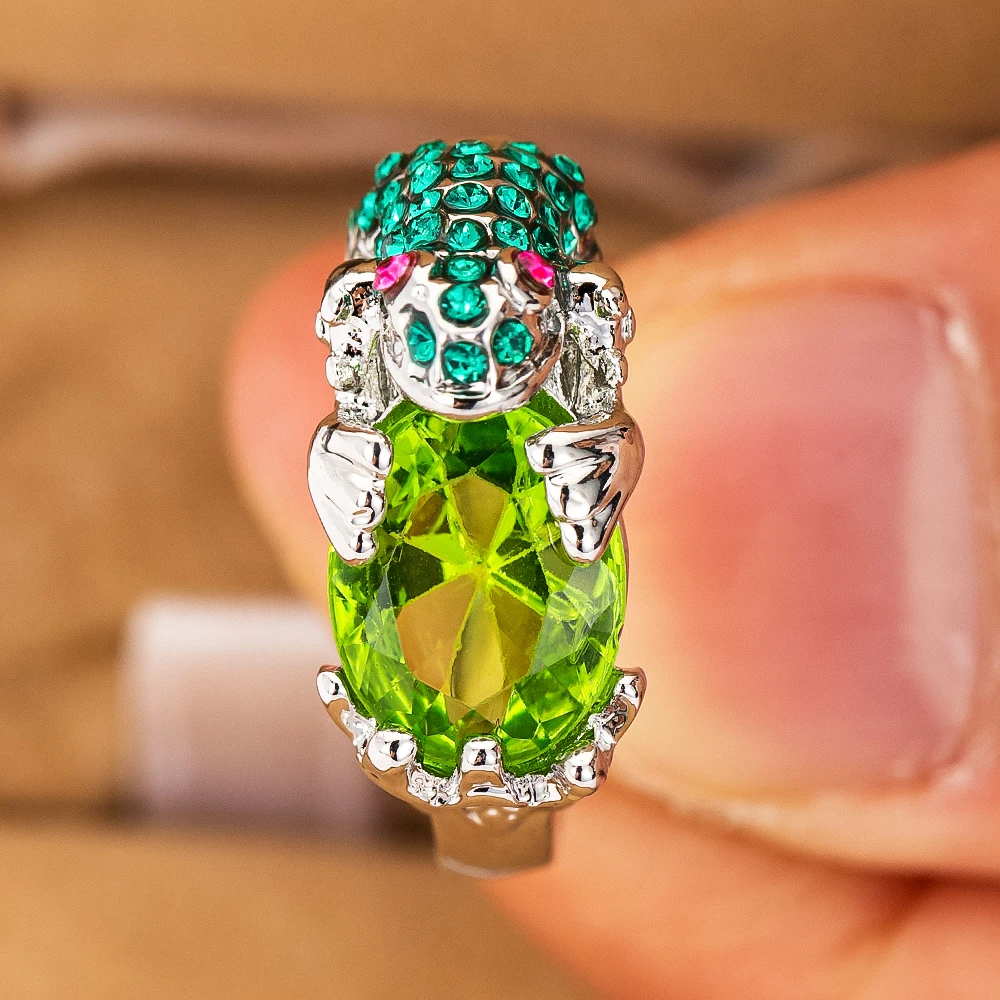 Модные Винтажные кольца на палец с зеленым кубическим цирконием и кристаллом
