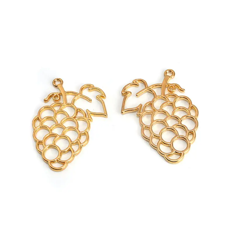 5 шт. подвески из цинкового сплава с открытой спиной для золотистого полимера в