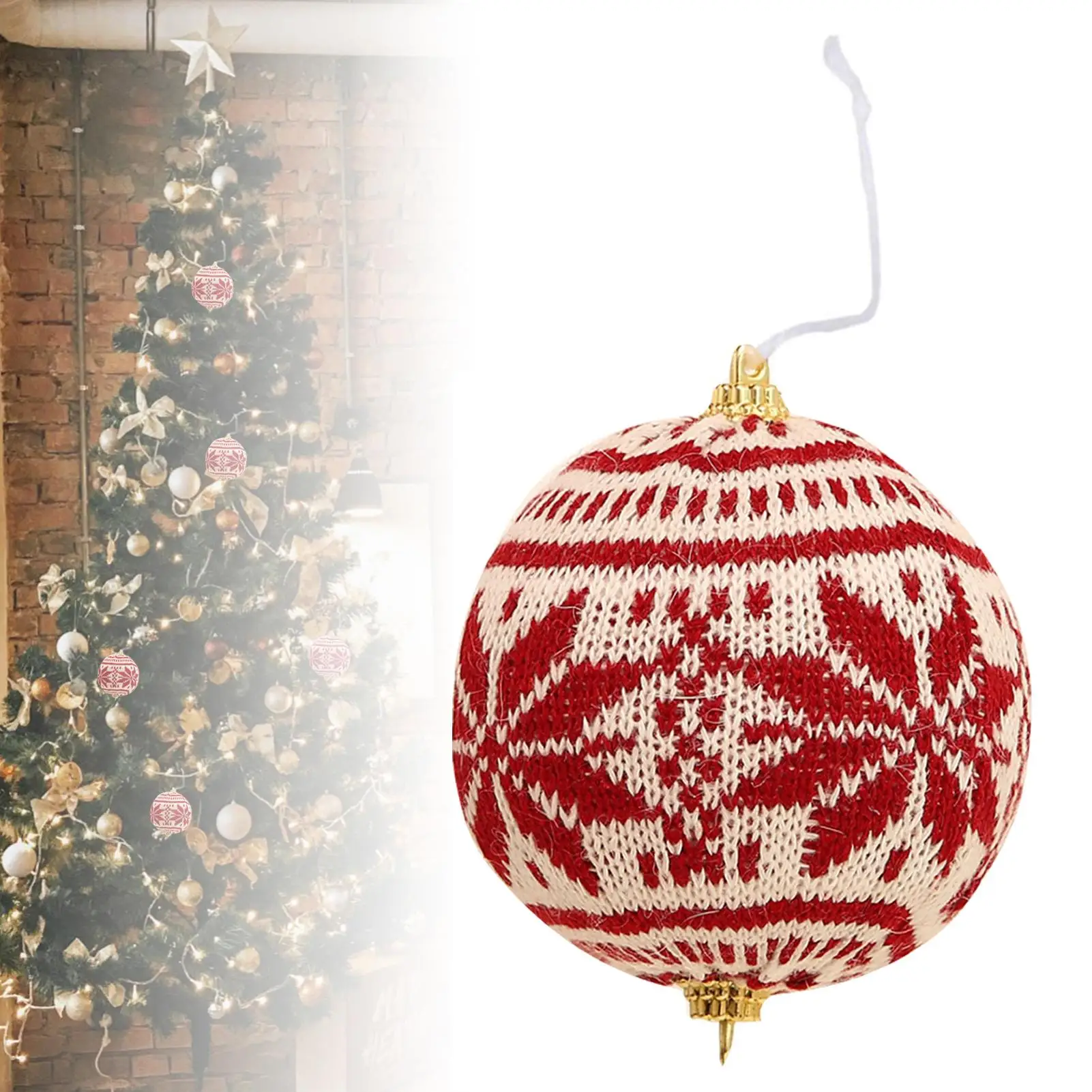 

Creative Lightweight Foam Knit Balls Woolen Yarn Christmas Tree Hanging Pendant New Year Festival Ornament Supplies