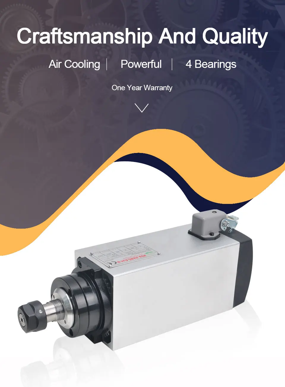ЧПУ 4 кВт Мотор шпинделя ER20/ER25 Air CooledSpindle 4 подшипника 220 В/380 квадратный шпиндель фрезерные станки инструменты для гравировки с ЧПУ