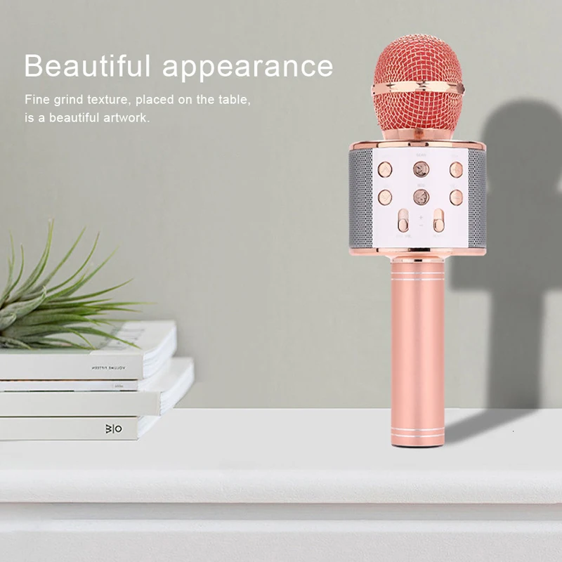 WS858 профессиональный беспроводной караоке микрофон динамик конденсаторный с