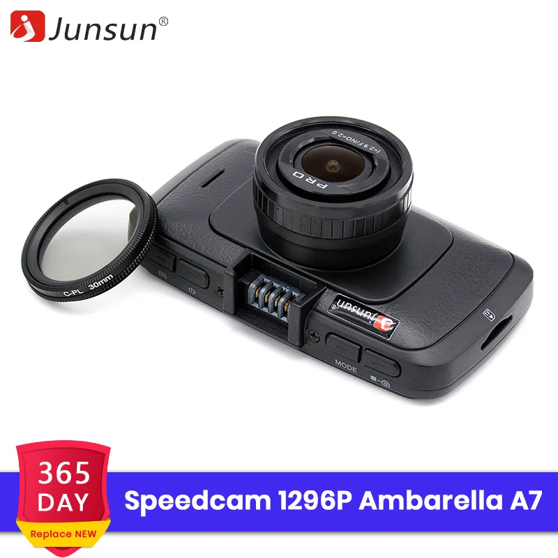 Junsun Ambarella A7LA70 автомобильный видеорегистратор камеры GPS с Speedcam Full HD 1080 P 60Fps