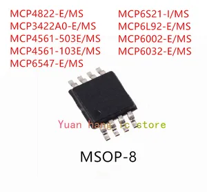 10PCS MCP4822-E/MS MCP3422A0-E/MS MCP4561-503E/MS MCP4561-103E/MS MCP6547-E/MS MCP6S21-I/MS MCP6L92-E/MS MCP6002-E/MS IC