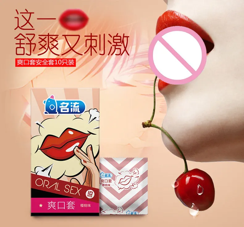 Mingliu-Condones sexuales orales para hombres, Preservativo de látex con sabor a cereza,...