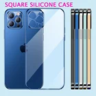 Чехол для iPhone 12, 11, 13 Pro, XS Max, Mini, X, XR, 7, 8, 6 Plus, SE 2, прозрачный, силиконовый