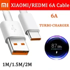 Кабель USB C Xiaomi, 66 Вт, 11, 52 м, турбо зарядное устройство, линия передачи данных 6A, шнур для быстрой зарядки для Mi 11 Ultra, 10, 10S, 9, Redmi K40, K30 Pro, типа C