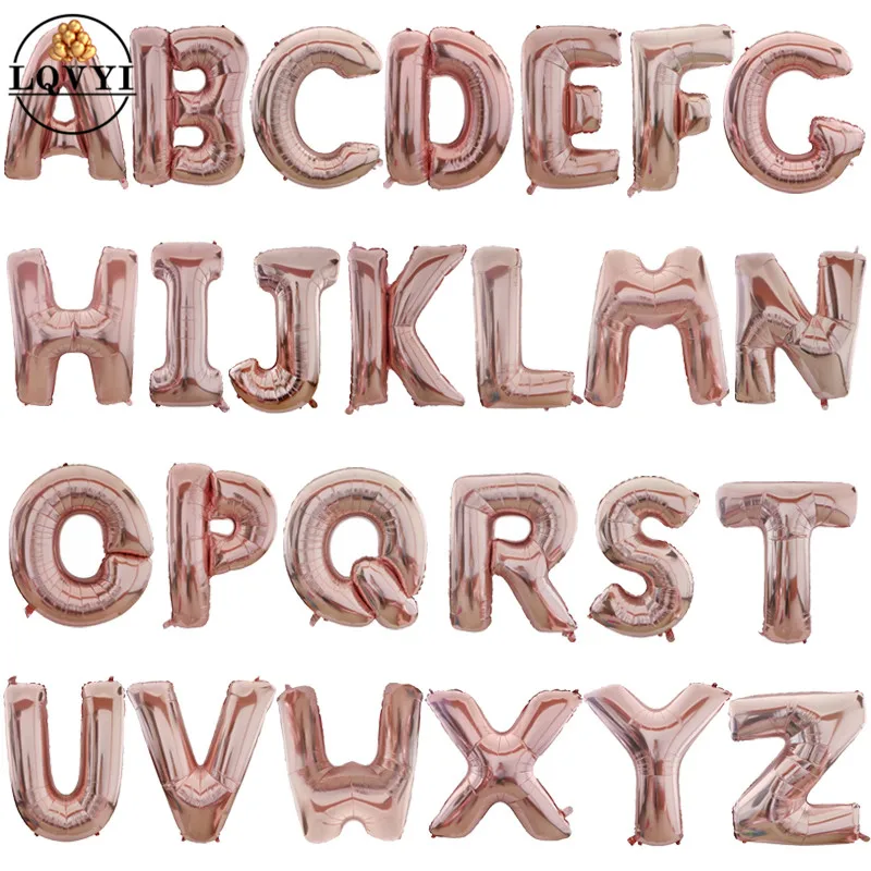 

40inch Rose Gold A B C D giant Foil Helium Letter Balloon Big Inftable Balloons Wedding Children Birthday Party Baby Shower Deco