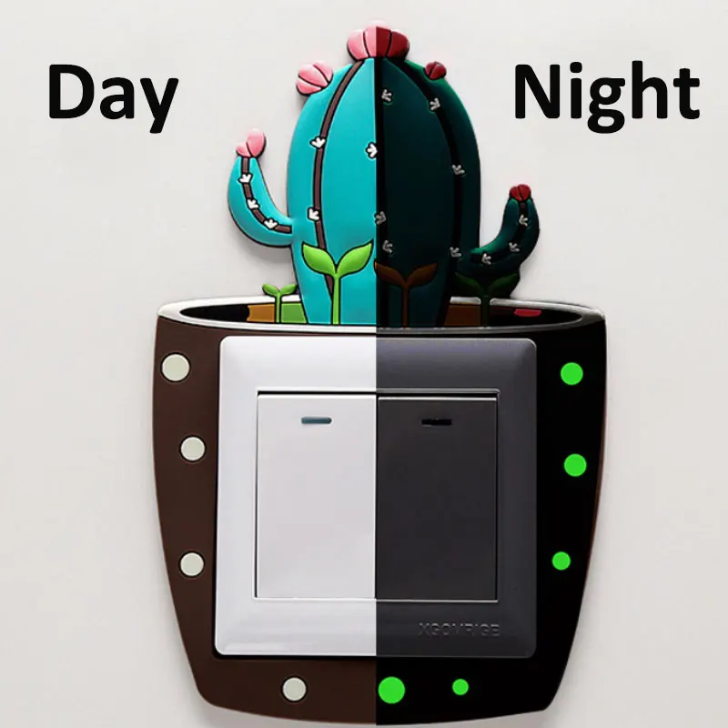 

5pcs / lot Creative Noctilucent Light Switch Sticker Cover stikers interrupteur vinilo interruptor dibujos stickers