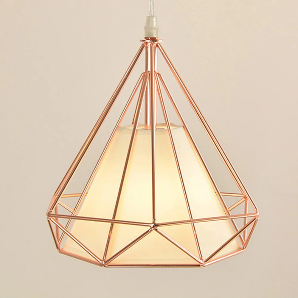 

Single Head Diamond Shape Iron Material Ceiling Lamp Decoration Lamp Bulb Included(Rose Gold)