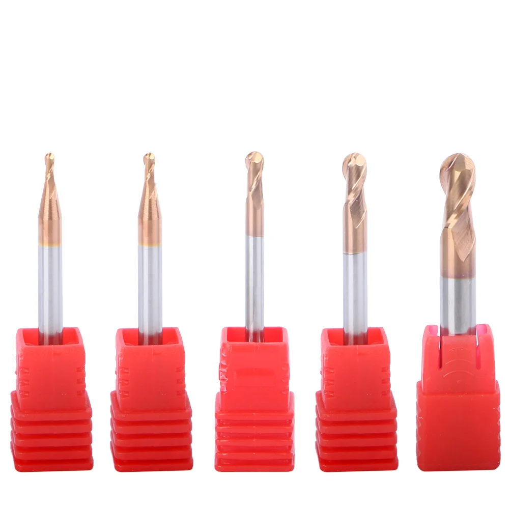 1pc 1-6mm Tungsten Ball Coating End Mill Milling Spiral 2 Flute HRC55 Router Bits Cutter CNC Lathe Engraving Tool | Инструменты