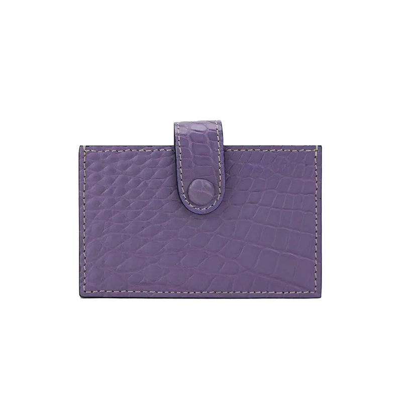 purple Новая роскошная Горячая настоящая крокодиловая кожа аккордеон держатель для карт alligaror кожа чехол для карт с большой емкостью - Цвет: purple