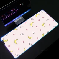 large rgb mouse mat anime cute kawaii pink mouse pad notbook laptop computer keyboard gaming mousepad gamer play mat xl desk mat