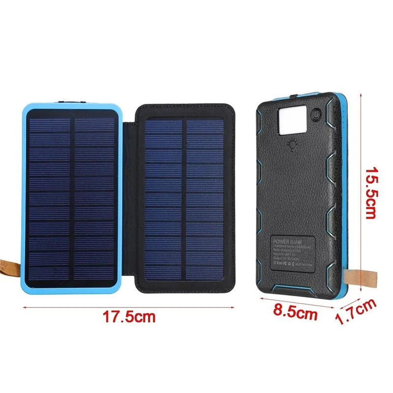 solar power bank 50000mah waterproof solar powerbank portable charger outdoor external battery fast charging for xiaomi iphone free global shipping