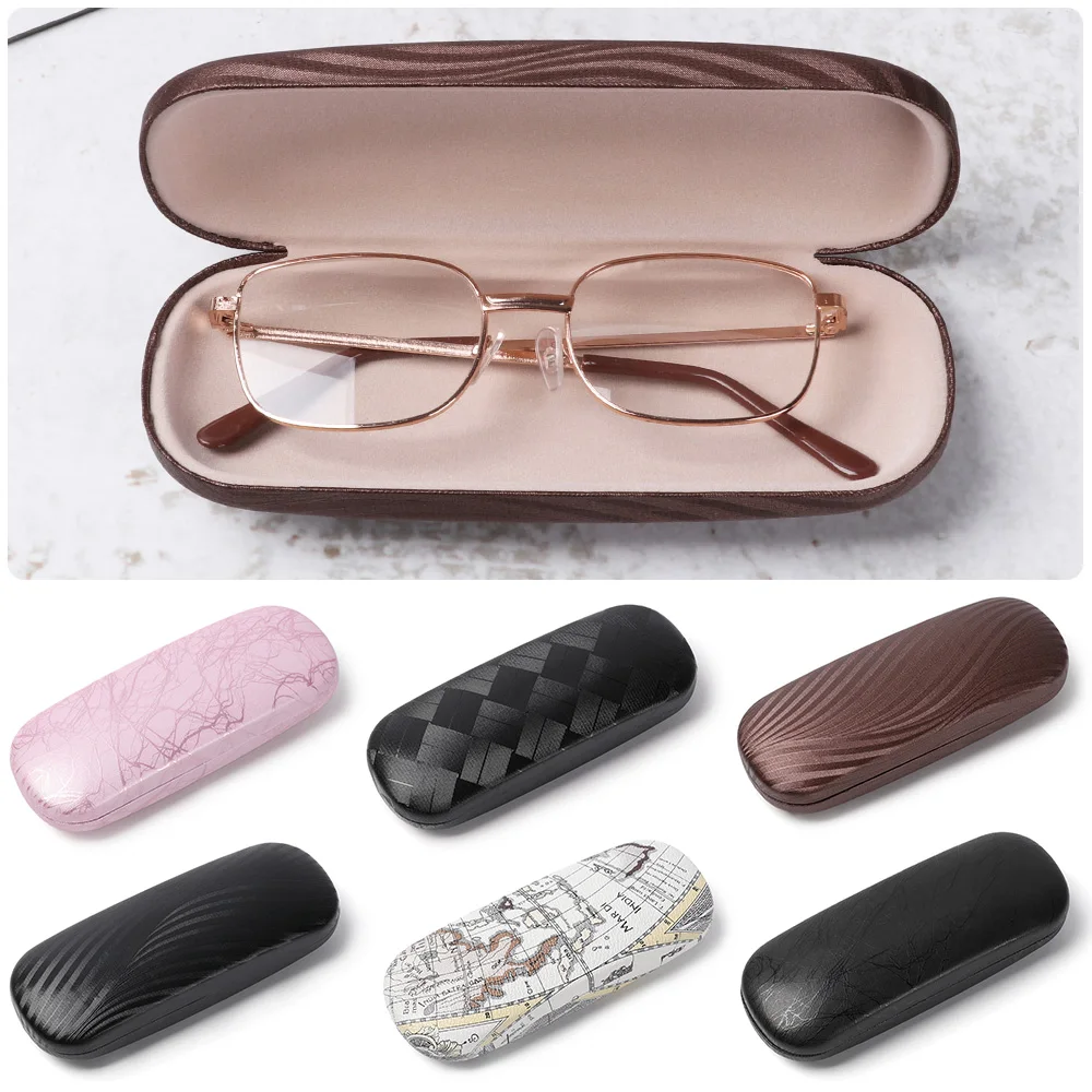 Женский и мужской классический футляр для очков из твердой кожи чтения