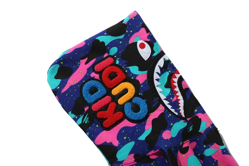 

2021 new trendy brand BAPE galaxy roaming mind hoodie men and women zipper terry jacket 100% cotton high quality hip-hop hoodie