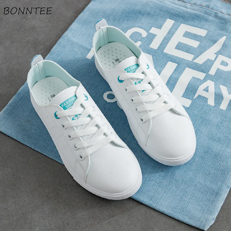 Кроссовки женские на шнуровке Вулканизированная подошва дышащие Повседневная