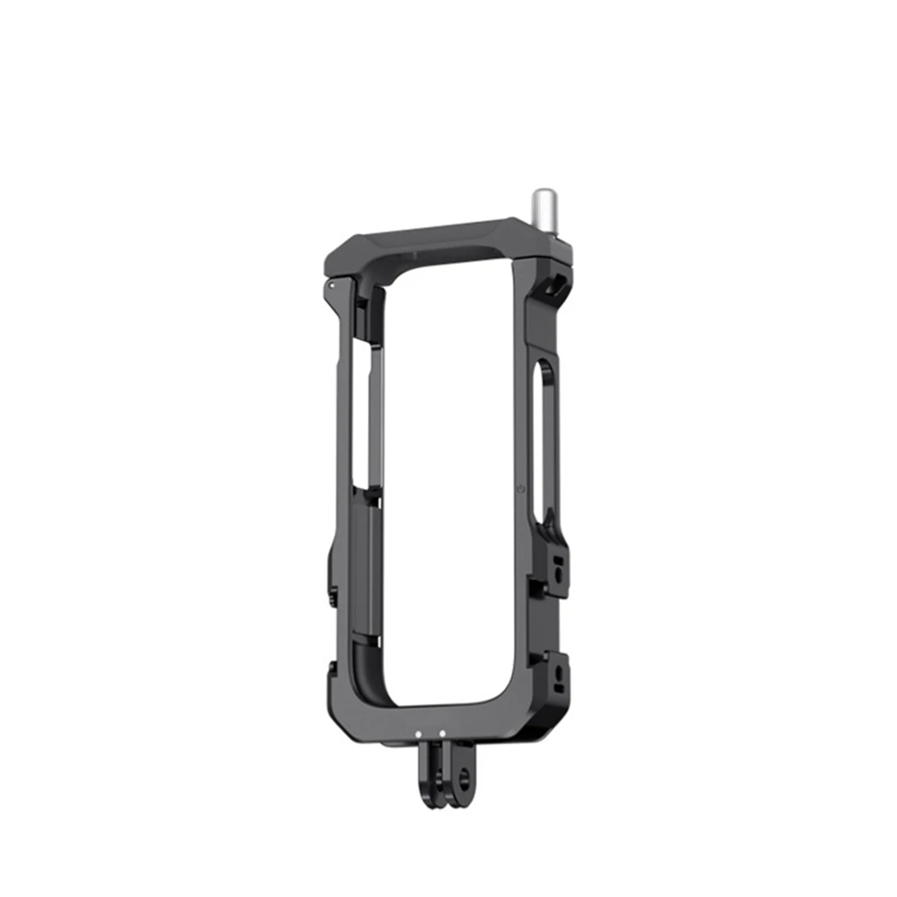 Metal Black Camera Vertical Cage Protection Frame with Cold Shoe Lens Guards for insta360 One X2 Cameras Expansion Accessories