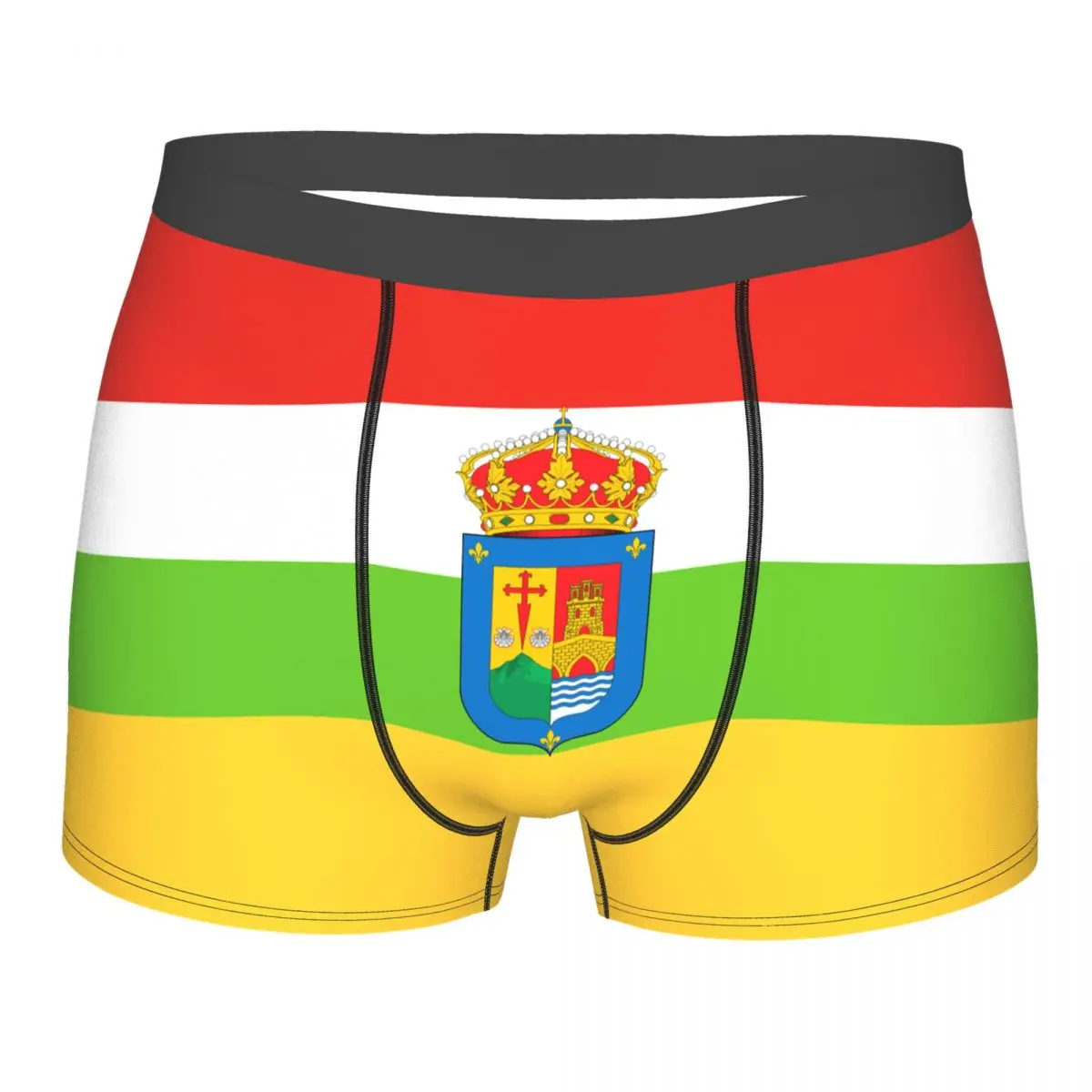 Flag Of La Rioja (with Coat Of Arms) Men's Boxer Briefs Flags of the autonomous communities of Spain Novelty elastic pants