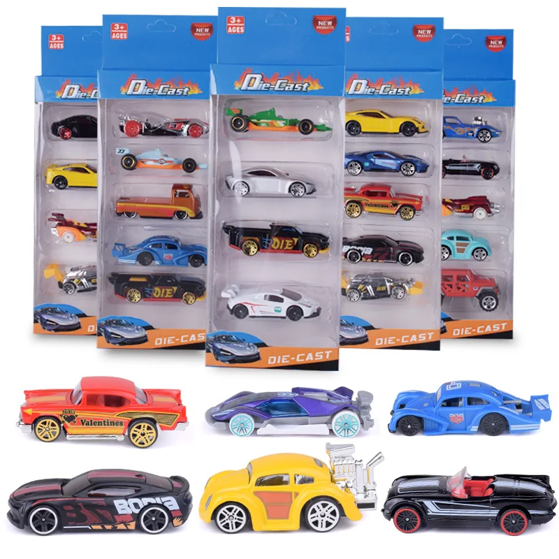 

4/10pcs Set 1:64 Alloy Car Model Pull Back Car Toy High Quality Metal Action Model Cars Educational Toys for Children Boy Gifts