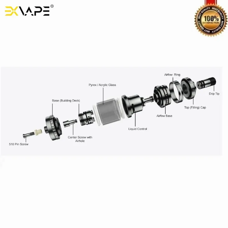 Оригинальный Exvape Expromizer V4 MTL RTA стеклянная трубка пузырьковая акриловая из пирекса