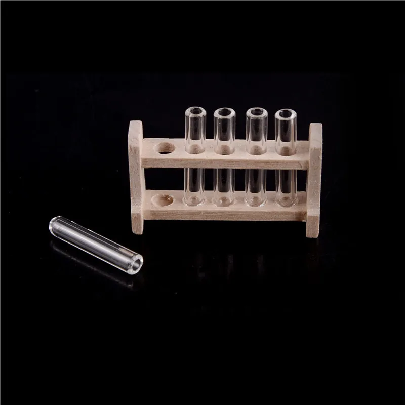 

Cute Dollhouse Miniature Wood Test Tube Rack Tubes Laboratory Decoration