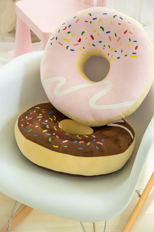 Новинка 2022 большая подушка с милым мультяшным шоколадным пончиком утолщенная