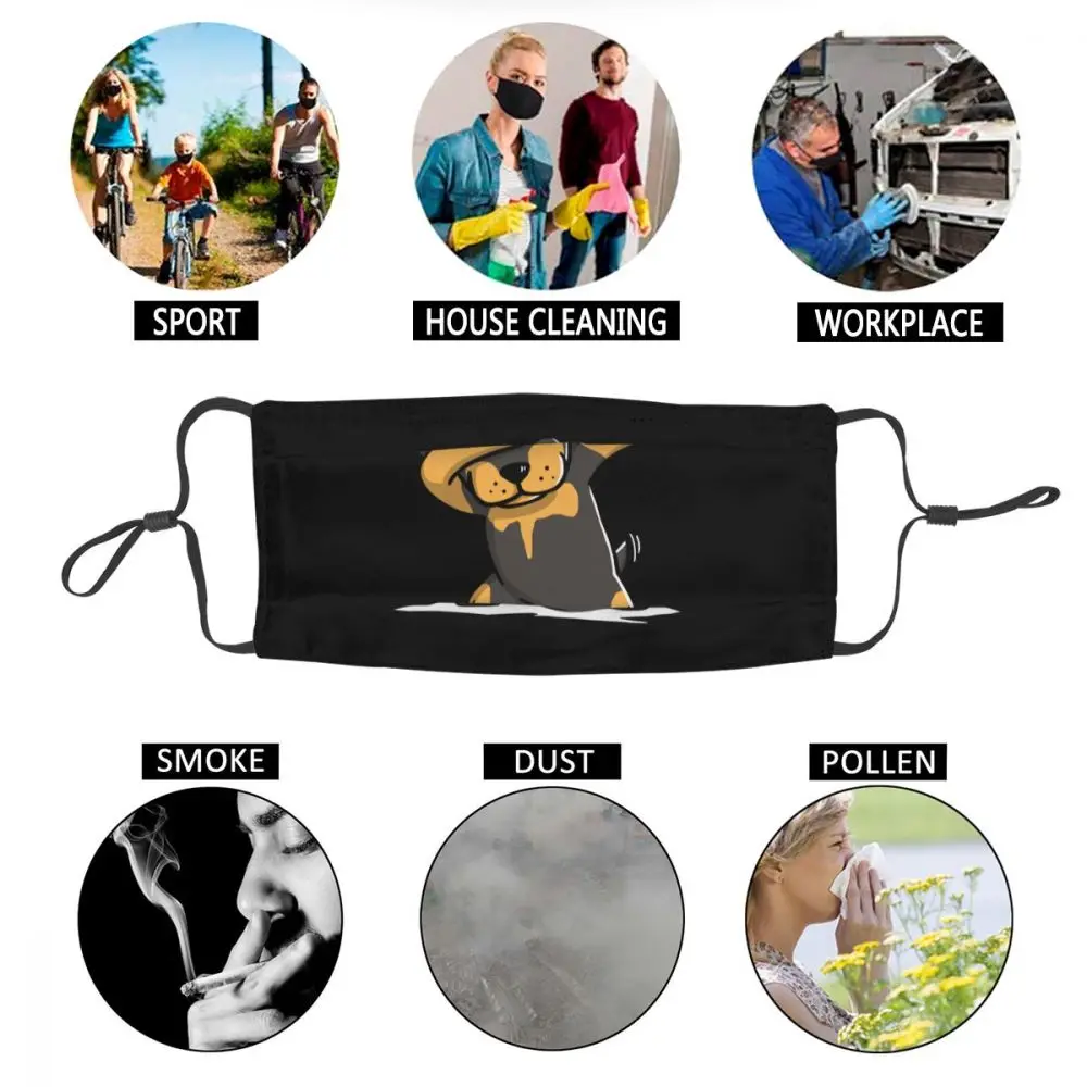

Dabbing Rottweiler Funny Reusable Face Mask Anti Haze Dust Mask Protection Mask Respirator Mouth Muffle