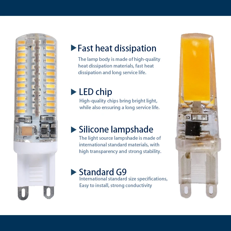 6 шт./лот светодиодная G9 лампа AC220V Вт 7 9 10 11 светодиодные лампы SMD 2835 3014 2508 свет
