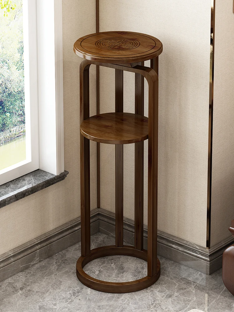 

GY Flower Rack Indoor Living Room New Chinese Flower Stand Floor-Standing Chlorophytum Stand Single Potted Antique Flower Stand