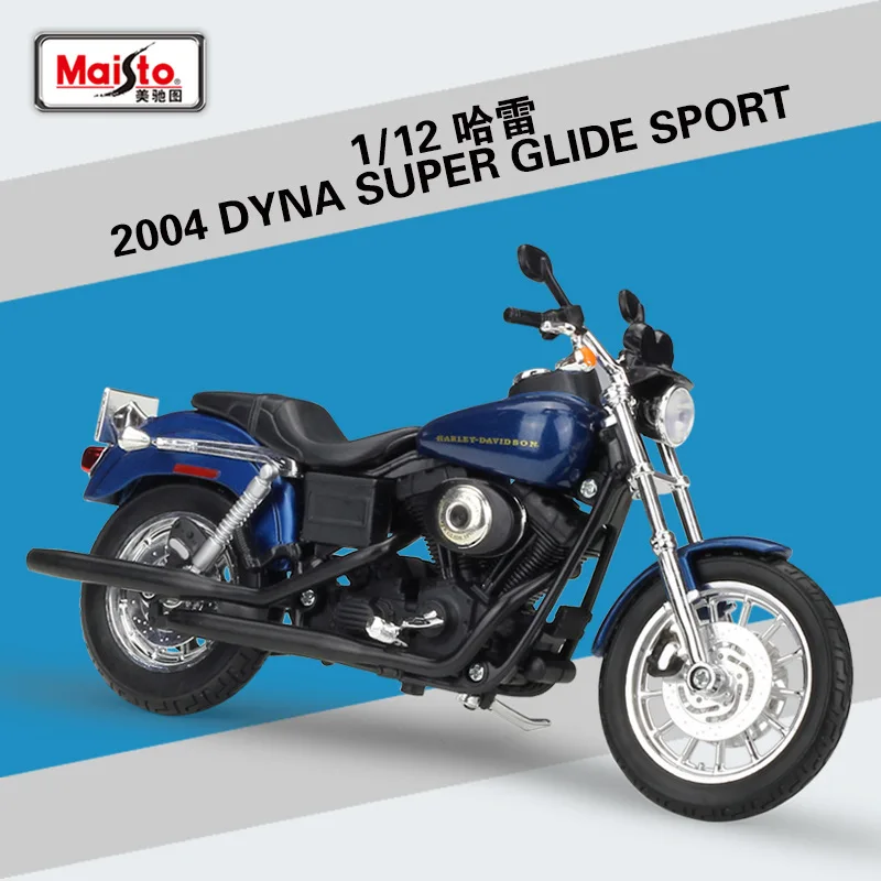 

Спортивные литые коллекционные автомобили Maisto 1:12 Harley 2004 Dyna Super Glide, хобби, модель мотоцикла, игрушка
