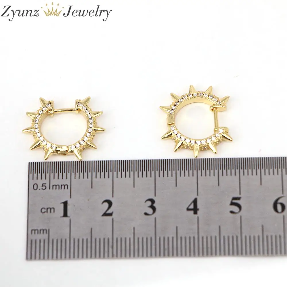 

5 Pairs, Micro Pave CZ Hoop Earrings For Women Fashion Geometric Copper Earrings Circle Pendientes Jewelry