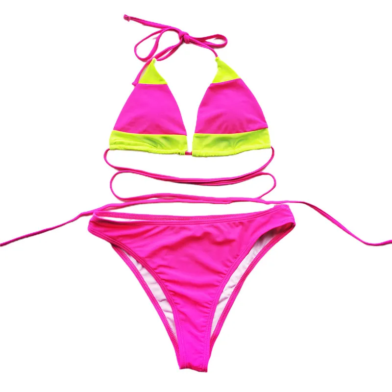 

Bikinis Women 2020 Sexy Pure Color Stitching Swimwear Women Bikini Set Swimming Suit Bathing Suit Swimsuit Biquinis Bathing Suit