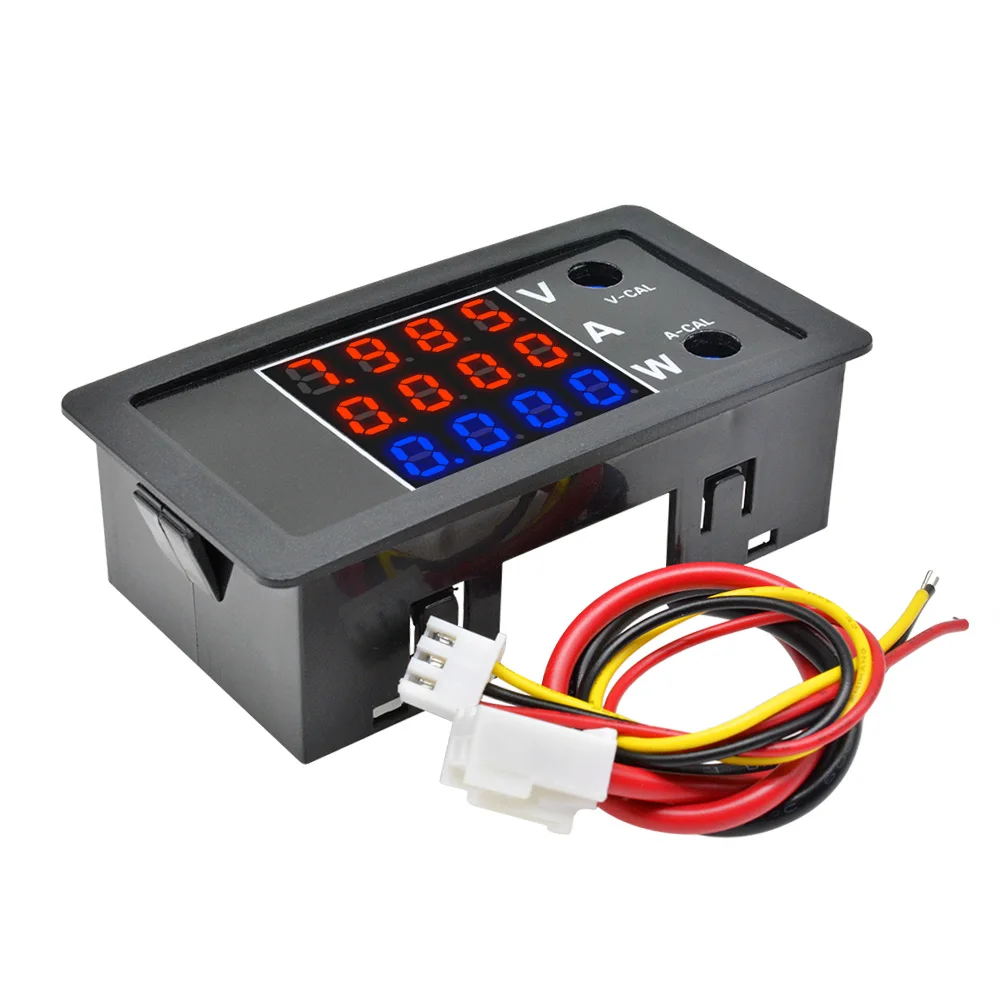 DC 0-100V 10A 1000W цифровой светодиодный Вольтметр Амперметр ваттметр Напряжение ток Питание энергии метр тестер с ЖК-экраном звуковой сигнал тревоги монитор