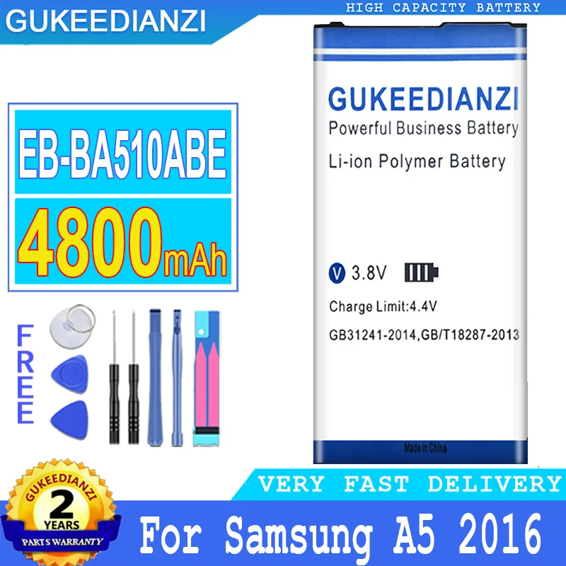 Аккумулятор GUKEEDIANZI 4800 мАч для Samsung Galaxy EB-BA510ABE A510 A5100 A5 A51 2016 Edition | Мобильные телефоны