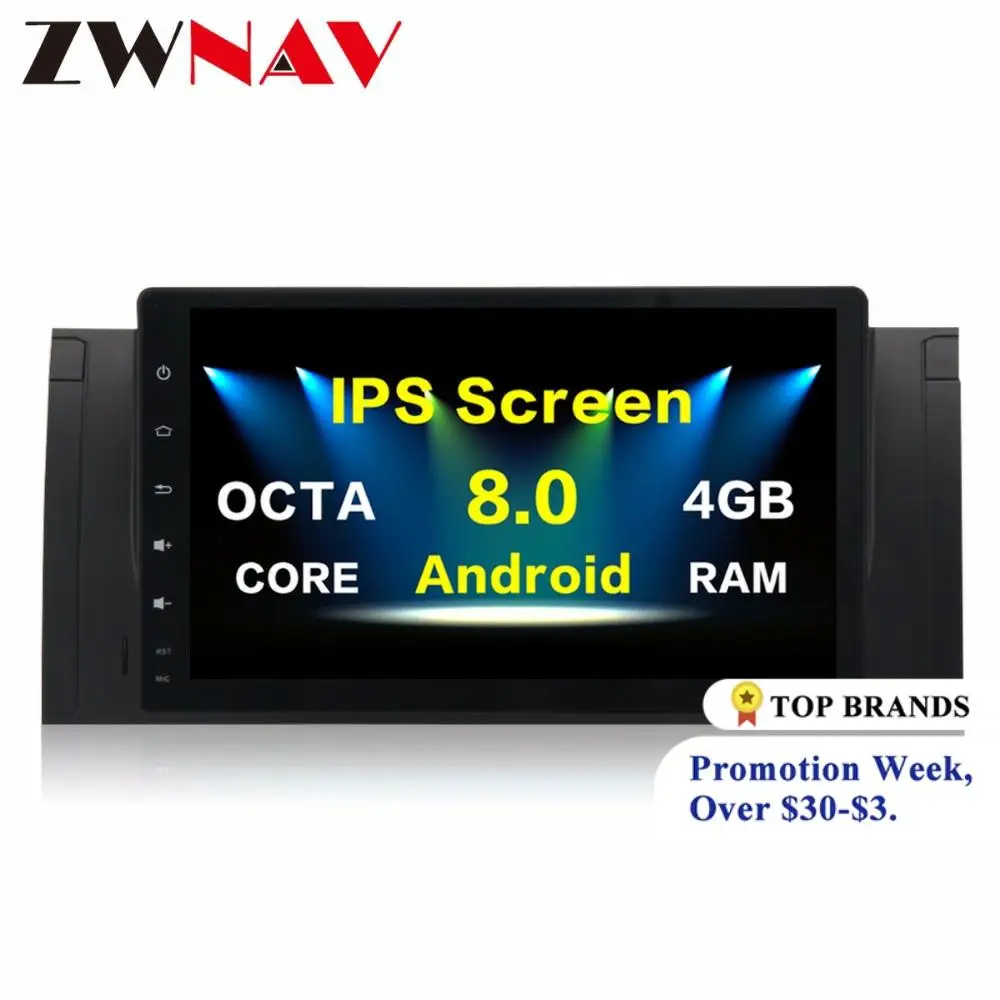 Beste De Nieuwste Octa Core Android8.0 Gps Multimedia Auto Stereo Autoradio Hifi Muziek Auto Geen Dvd-speler Voor Bmw 5 E39 Serie 2002-2003