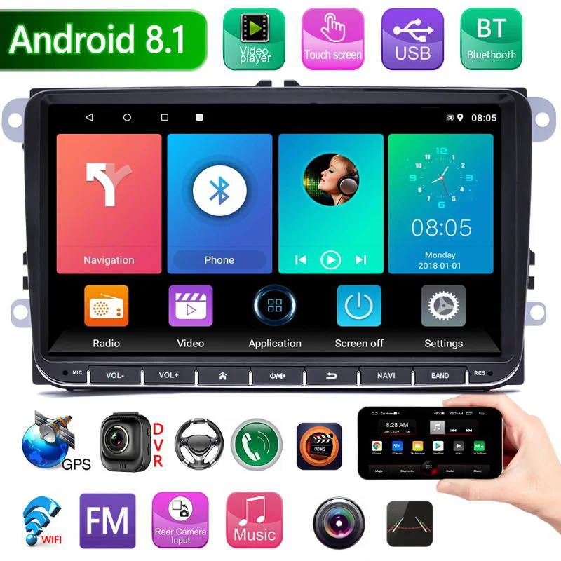 2 Din android для Volkswagen Golf Polo Jetta Passat b7 b6 SEAT leon Toledo Skoda yeti Octavia Superb Автомобильный gps