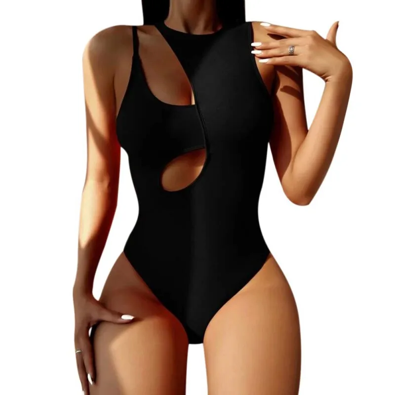 

Sexy One Shoulder One Piece Swimsuit 2021 New Off Shoulder Patchwork Swimwear Bodysuit Bathing Suit Monokini