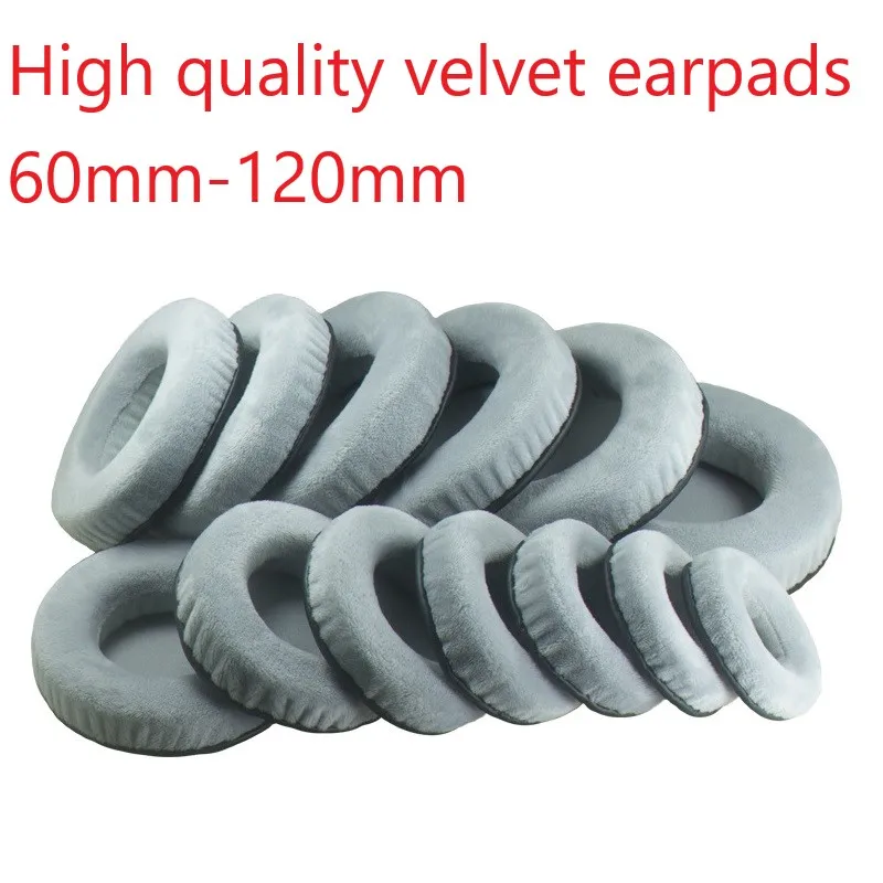 

Gray Velvet Earpads Replacement 60mm-120mm Soft Ear Pad Cushion 70/80/90/110mm for Sony for Akg for ATH for Sennheiser Headphone
