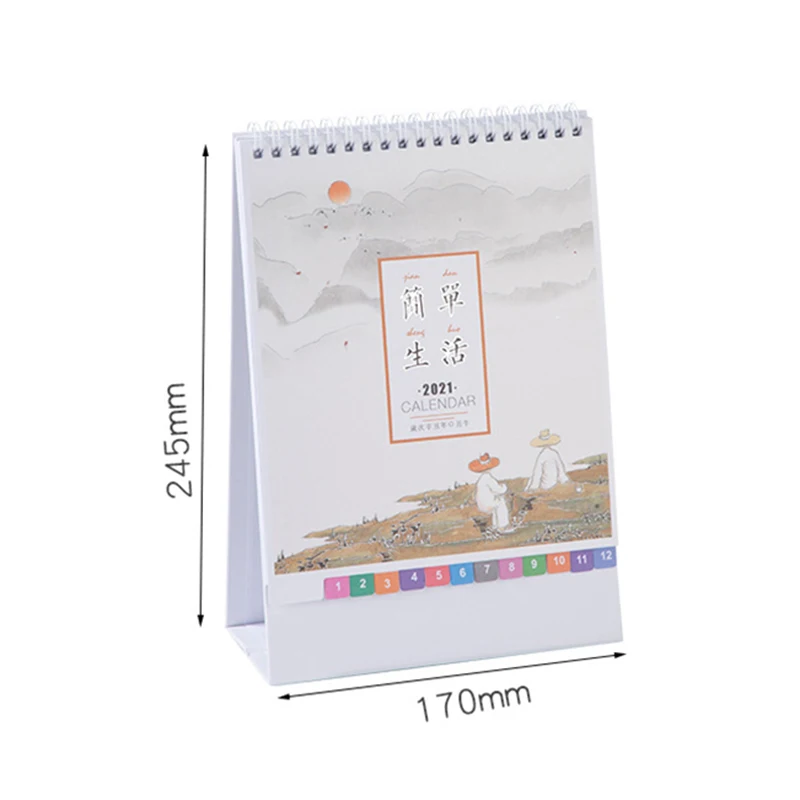 

Hot 2021 Wooden Creatives Calendar Exquisite Desktop Desk Calendar MVI-ing
