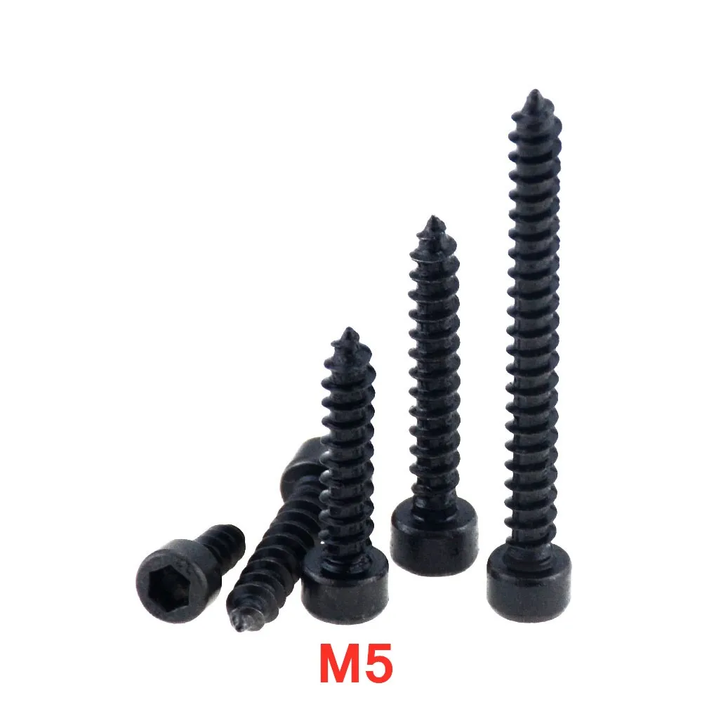 5 шт. M5 * 16 20 25 30 40 углеродистая сталь 8 класс черный с шестигранным отверстием