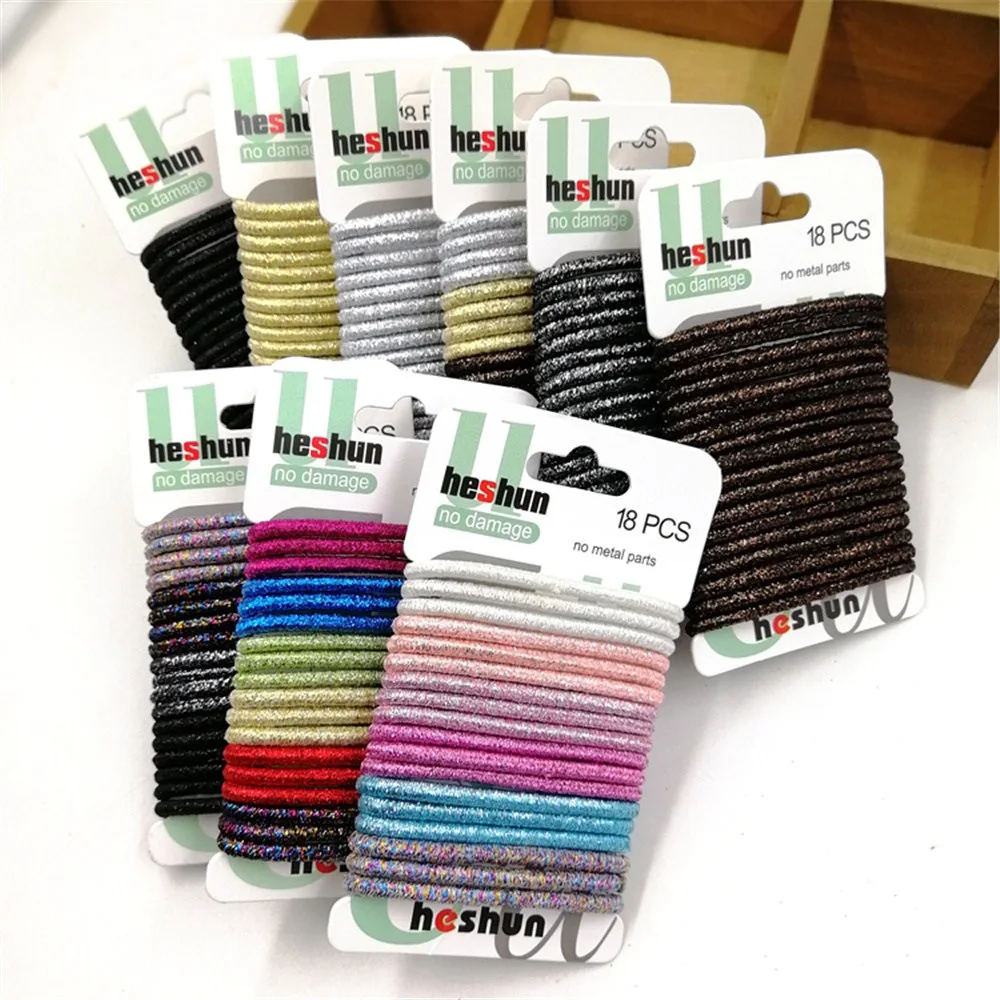 Новая эластичная блестящая резинка для волос ширина 4 мм 18 шт./компл.| |