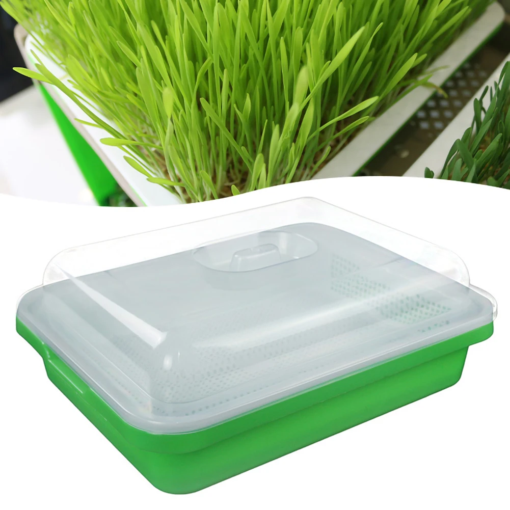 

Thicken and Deepen Sprouts Planting Plate with Moisturizing Insulation Cover Double Encryption Seedling Plate Growing Trays