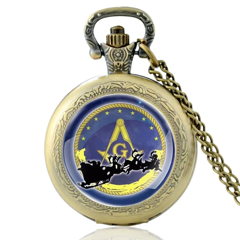 

Freemason Рождественский лось стекло кабошон винтажные кварцевые карманные часы для мужчин и женщин Очаровательная подвеска ожерелье цепочка ...