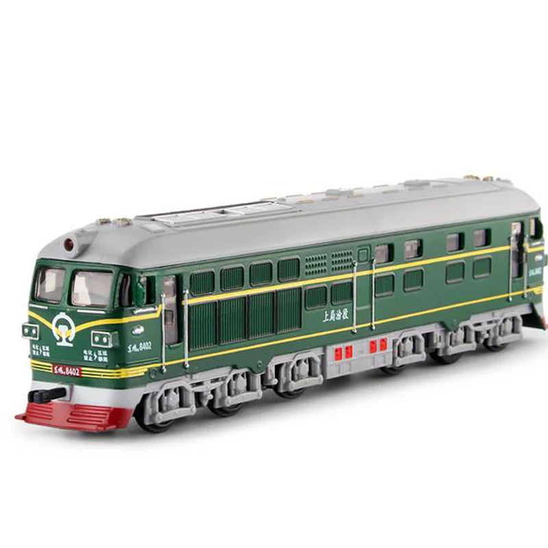 Модель поезда из сплава в стиле ретро игрушечный паровоз дизельный