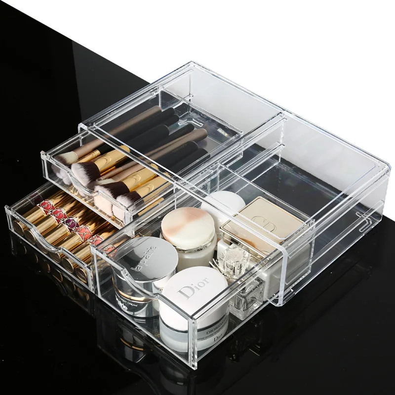 Household Acrylic Transparent Makeup Organizer Storage Box Make Up Cosmetic Drawers | Дом и сад