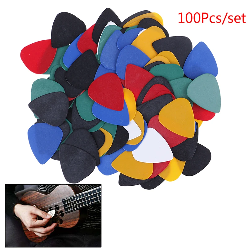 

100pcs Acoustic Picks Plectrum Celluloid Electric Smooth Guitar Pick Accessories 3cm x 2.5cm